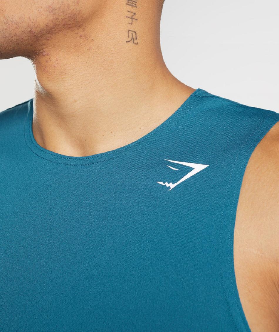 Camiseta Tirantes Gymshark Arrival Hombre Azules | CO 3160UZG